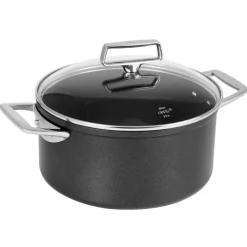 Anti-Adhérent|Fonte D'Aluminium<CRISTEL Faitout et couvercle Castel'Pro Ultralu,