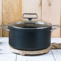 Anti-Adhérent|Fonte D'Aluminium<CRISTEL Faitout et couvercle Castel'Pro Ultralu,