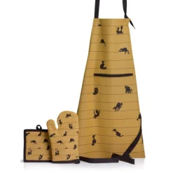 Gants Et Maniques<Winkler Gant et Manique partition de chats Dubout cannelle,