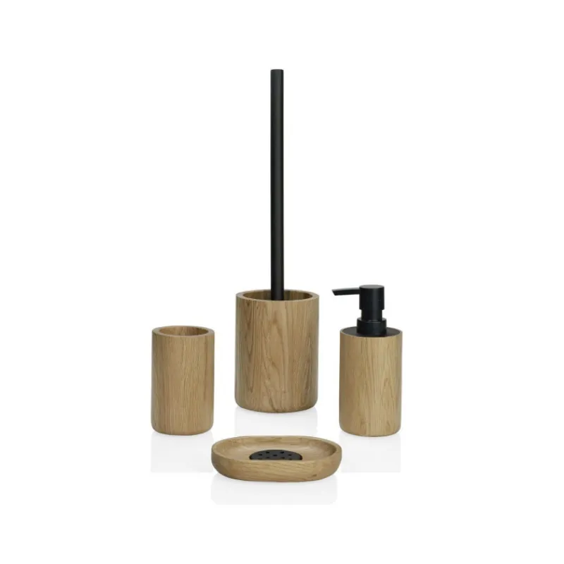 Coin Lavabo<Andrea House Gobelet de salle de bain en bois de Chêne,