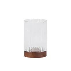Coin Lavabo<Andrea House Gobelet de salle de bain en Verre et Acacia,