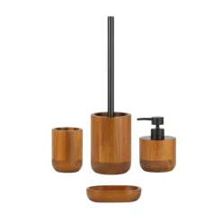 Coin Lavabo<Andrea House Gobelet de salle de bain en bois d'Acacia,