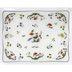 Les Plateaux<GIEN FRANCE Grand plateau acrylique Oiseaux de Paradis, Faïencerie de Gien