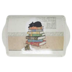 Les Plateaux<Kiub Grand plateau en mélamine Bug Art Chat Livres,