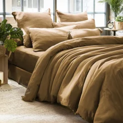 Housses De Couette, Parures<L'effet papillon Housse de couette Gaze de coton Gaïa Camel,