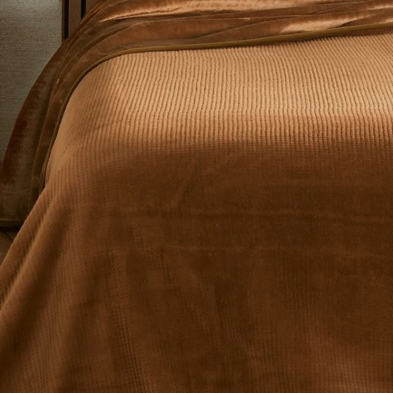 Plaids Et Couvre-Lits<Linder Jeté de lit Gaufré Marron,