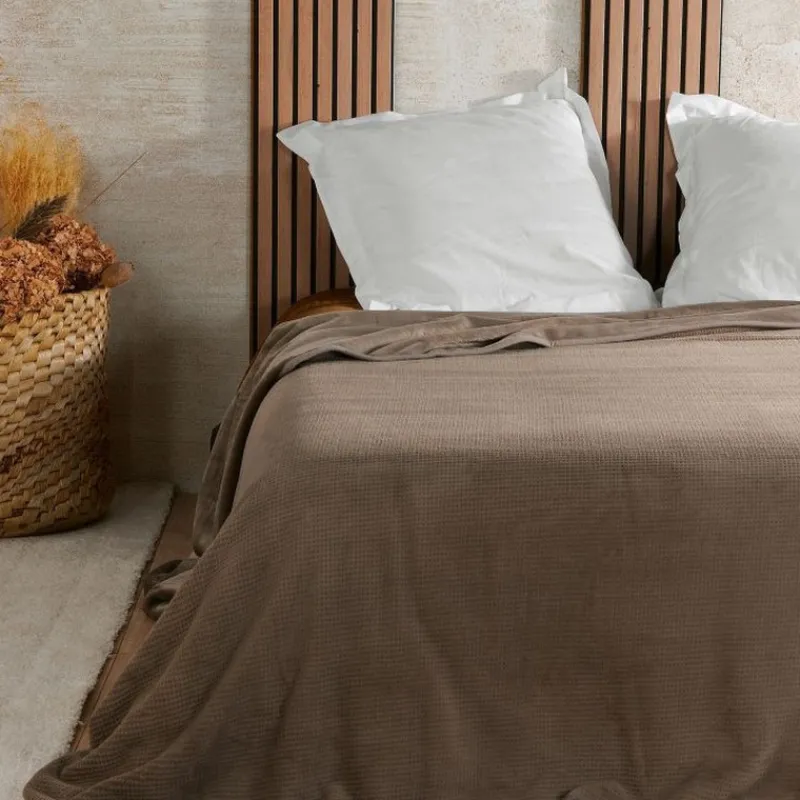 Plaids Et Couvre-Lits<Linder Jeté de lit Gaufré Taupe,