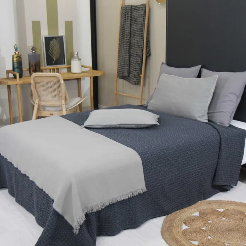 Plaids Et Couvre-Lits<Sud Etoffe Jeté de lit Grand Hotel Anthracite,