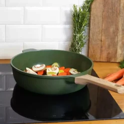 Sauteuses Anti-Adhérentes|Sauteuses En Céramique<COOKUT L'Incroyable Sauteuse Vert Fougère,