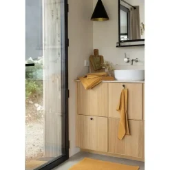 Serviettes|Draps De Douche<VIVARAISE Linge de toilette Bora Moutarde,