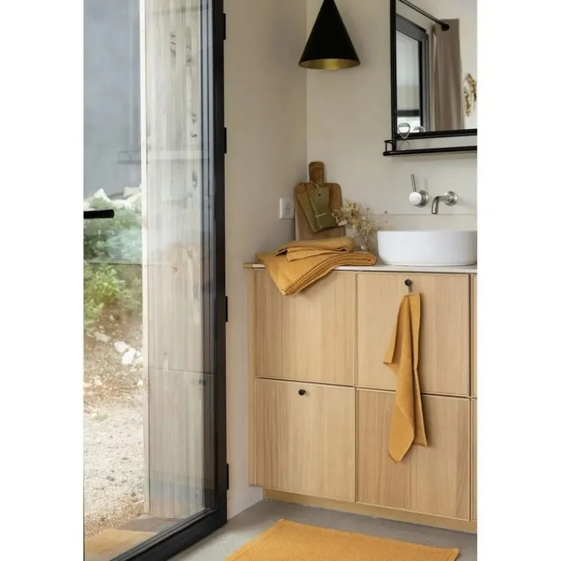 Serviettes|Draps De Douche<VIVARAISE Linge de toilette Bora Moutarde,