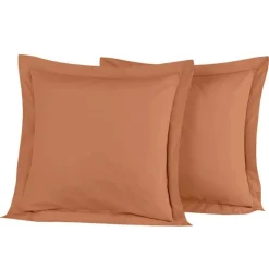 Housses De Couette, Parures<SENSEI Lot de 2 taies d'oreiller Soft Percale Brique,