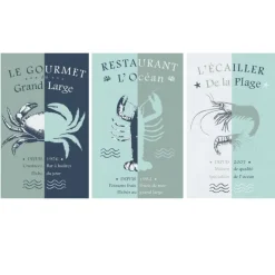 Torchons<Sud Etoffe Lot de 3 torchons Océan,