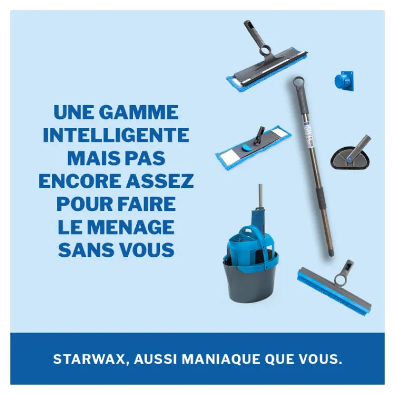 Brosserie<STARWAX Manche télescopique 160cm Clic Système,