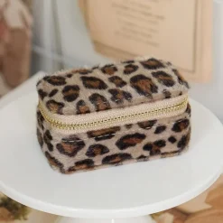Les Bijoux|Les Accessoires<Maison Scarlett Mini Boîte à Bijoux de Voyage Marie Velours Léopard,
