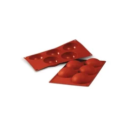 Moules À Pâtisserie|Moules Souples<SILIKOMART Moule 5 demi-sphères Ø80mm,