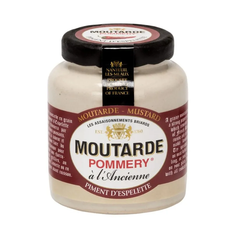 Épices & Condiments<Les assaisonnements Briards Moutarde au piment d'Espelette Pommery,