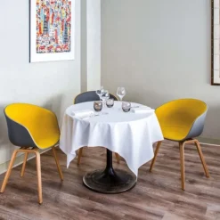 Nappes<LE JACQUARD Français Nappe 175 cm Satin blanc,