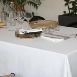 Nappes<Sud Etoffe Nappe Chateaurenard Blanc,