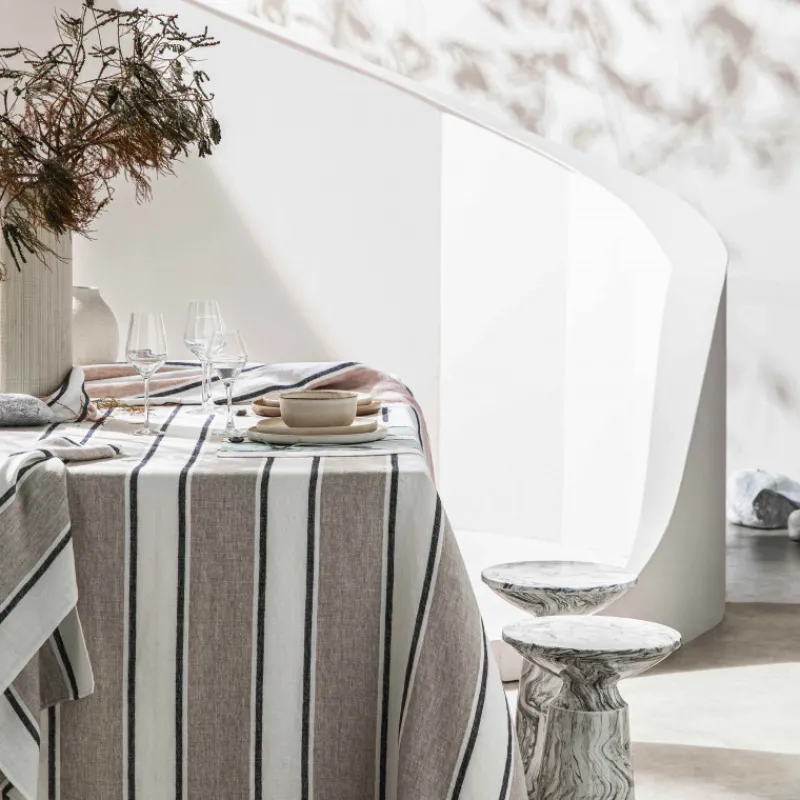 Nappes<HAOMY TEXTILE Nappe en lin Sartene Cimarron, Haomy