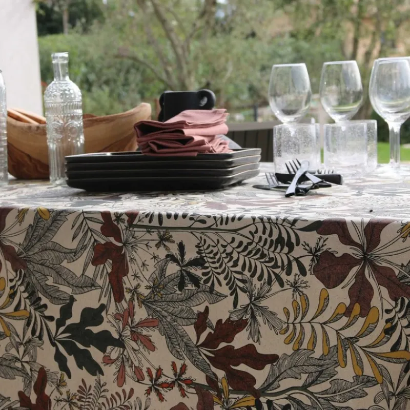 Nappes<Sud Etoffe Nappe enduite Bois de Rose Bangkok,