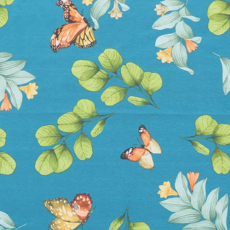 Nappes<Sud Etoffe Nappe enduite Océan Papillon,