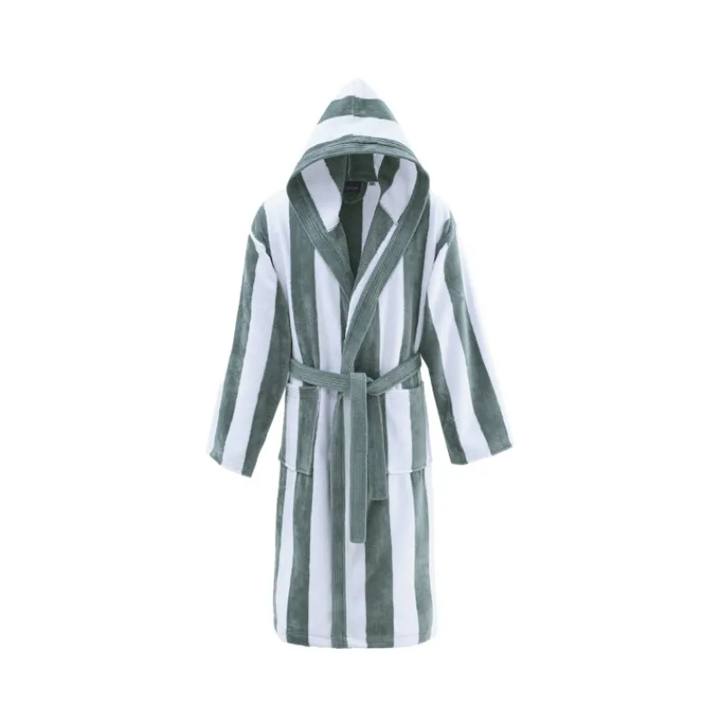 Peignoirs<SENSEI Peignoir mixte rayé velours Antigua Lichen,