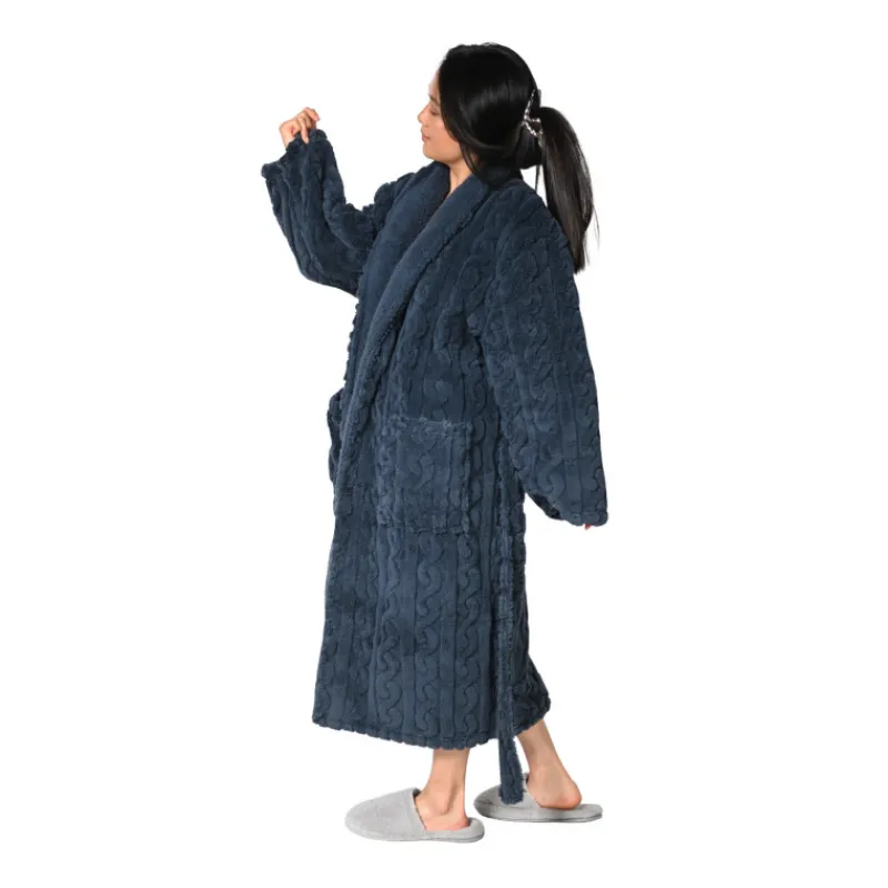Peignoirs<SENSEI Peignoir polaire Warm Wool Bleu Nuit,