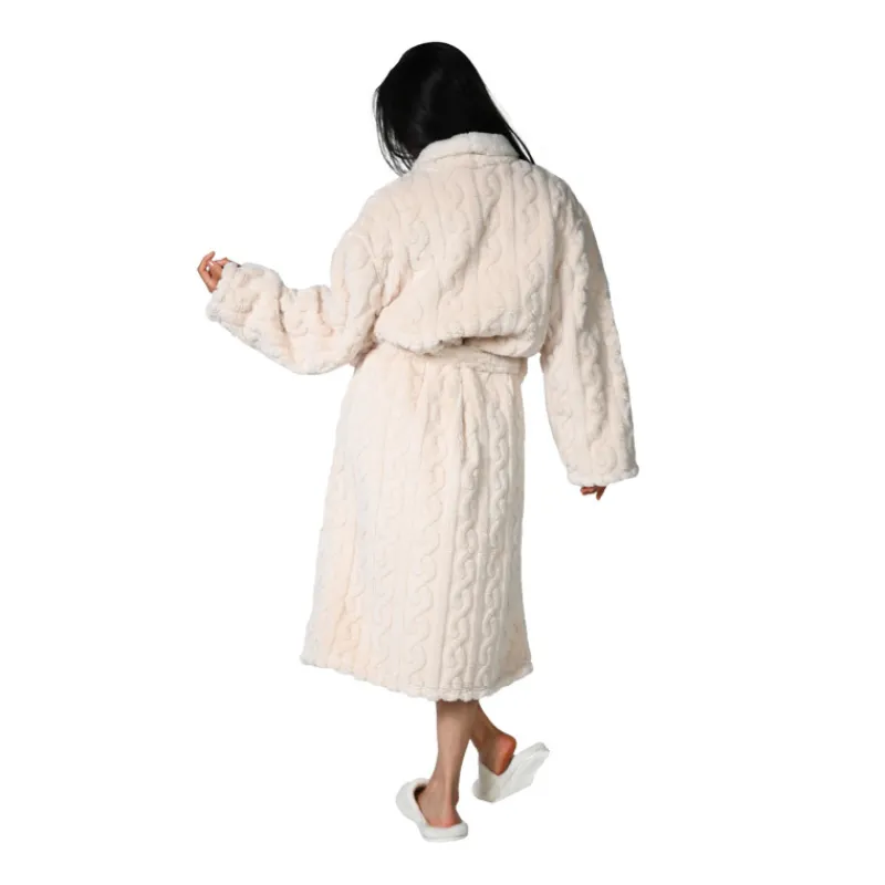 Peignoirs<SENSEI Peignoir polaire Warm Wool Ecru,