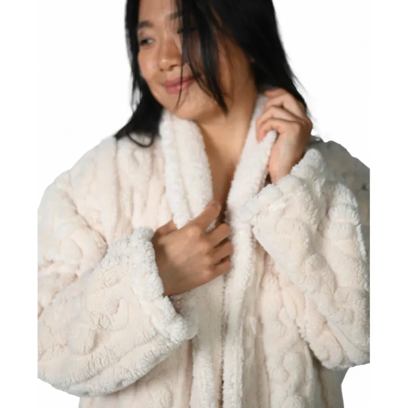 Peignoirs<SENSEI Peignoir polaire Warm Wool Ecru,