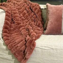 Plaids Et Couvre-Lits<Sud Etoffe Plaid Eclat Bois de Rose,