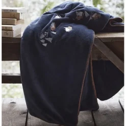 Plaids Et Couvre-Lits<Sylvie Thiriez Plaid Polaire Brodé Au Cœur de La Vallée Pierre Bleue,