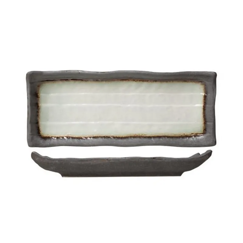 Les Plats De Service<Cosy & Trendy Plat rectangulaire en porcelaine 11 x 28 cm Stone,
