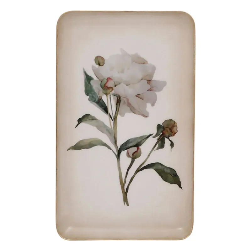 Les Plateaux|Les Plats De Service<Côté Table Plateau en fer 15 x 25 cm Pivoine,