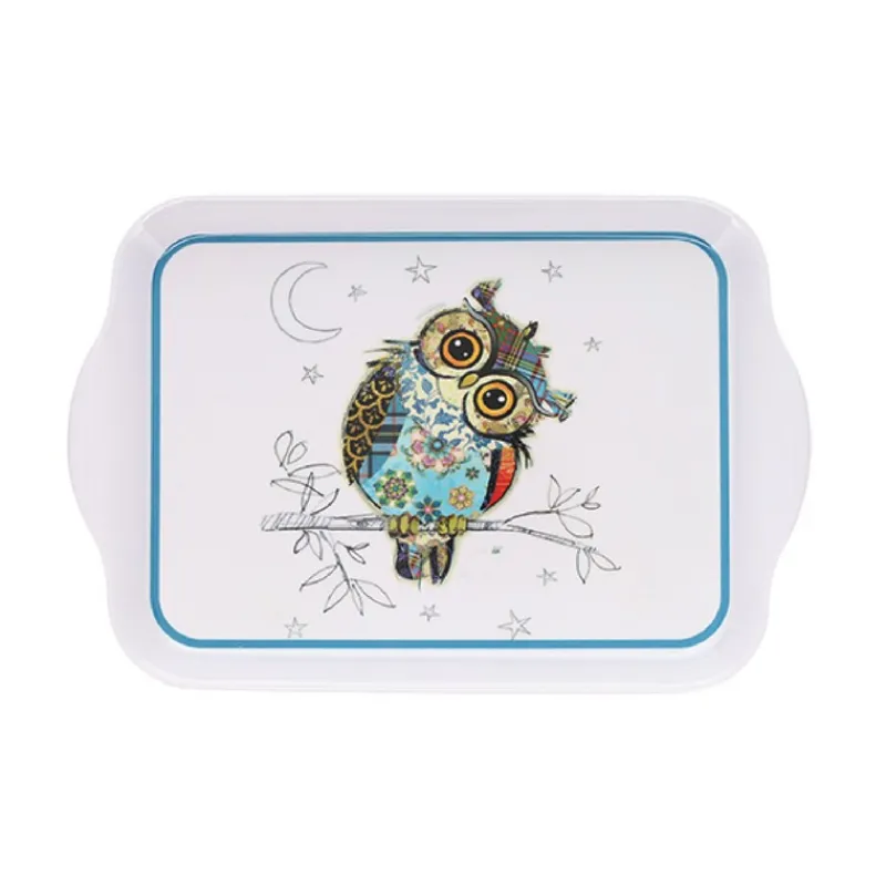 Les Plateaux<Kiub Plateau en mélamine Kook Chouette,