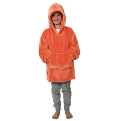 Le Textile Pour Enfant<SENSEI Poncho polaire pour enfant à capuche Ginger Corail,
