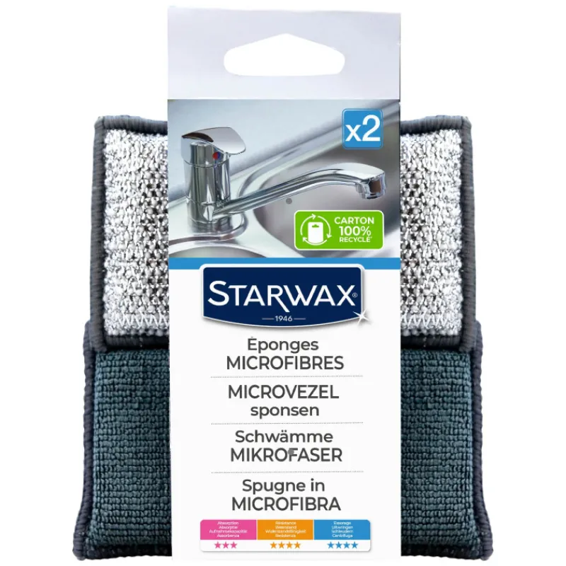 Brosserie<STARWAX Éponges microfibres,