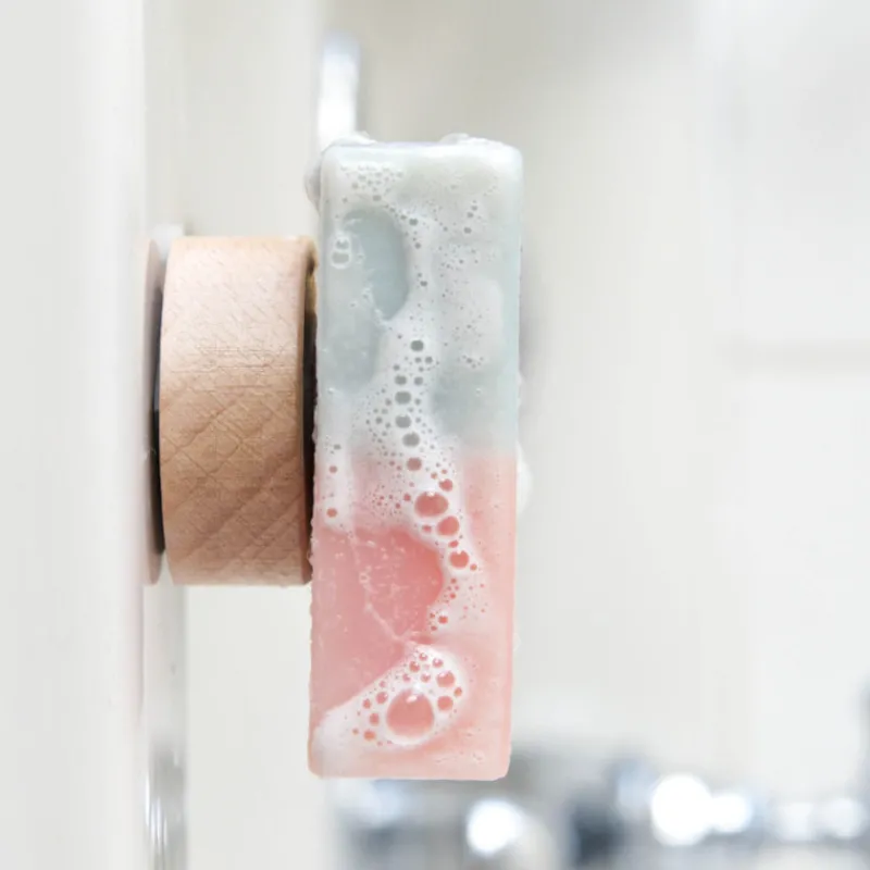 Coin Lavabo|Coin Douche Et Bain<Chamarrel Porte-savon aimanté goutte en bois ,