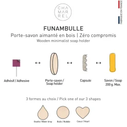 Coin Lavabo|Coin Douche Et Bain<Chamarrel Porte-savon aimanté goutte en bois ,