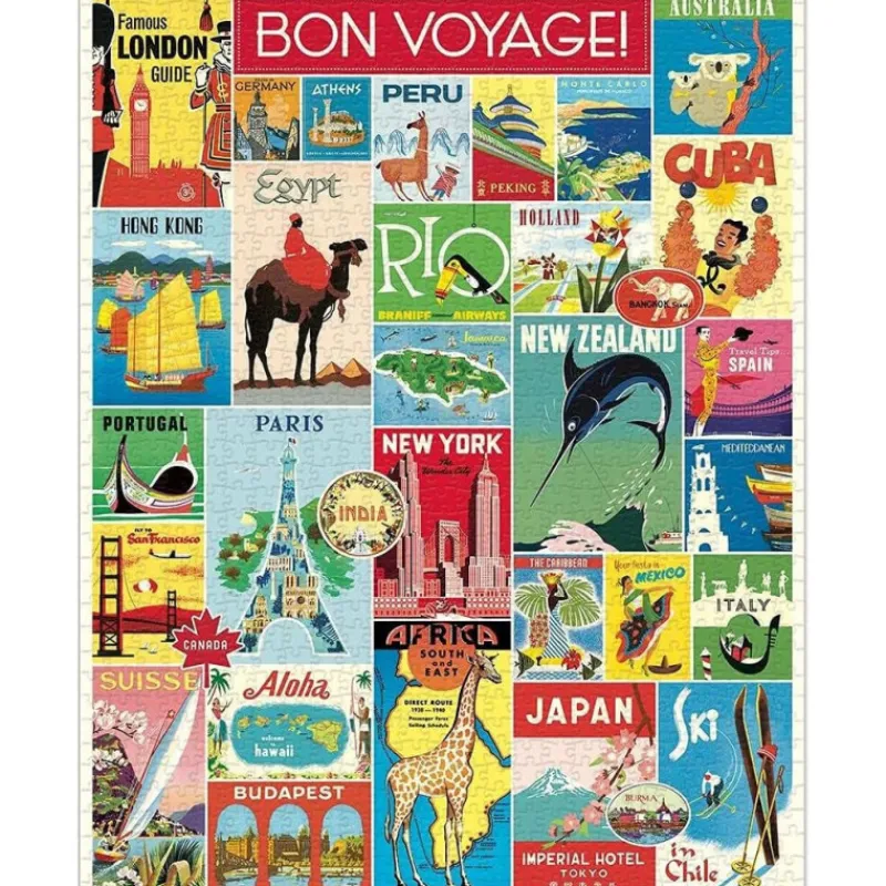 Les Jeux D'Intérieur<Cavallini & Co Puzzle 1000 pièces Voyage,