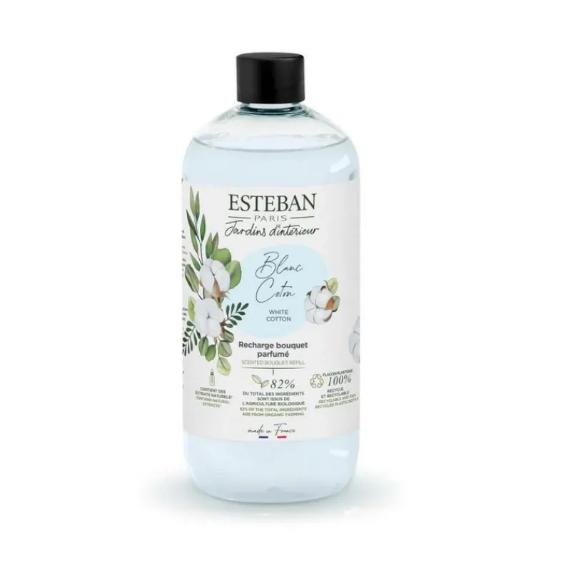 Parfums D'Intérieur<ESTEBAN Recharge bouquet parfumé 500 ml Blanc Coton,