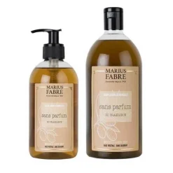 Les Soins|Coin Lavabo<Marius Fabre Savon liquide de Marseille sans parfum,