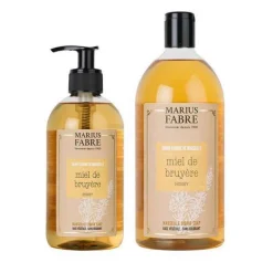 Les Soins|Coin Lavabo<Marius Fabre Savon liquide de Marseille Miel de bruyère,