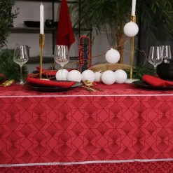 Serviettes<Sud Etoffe Serviette de table Réveillon Rouge,