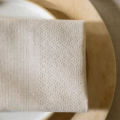 Serviettes<LE JACQUARD Français Serviette de table Slow Life Re-use Bois,