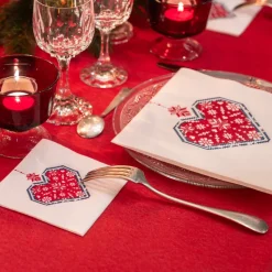 Serviettes En Papier<Françoise PAVIOT Serviettes en papier Cœur Brodé,