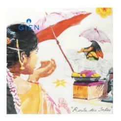 Serviettes En Papier<GIEN FRANCE Serviettes en papier Route des Indes, Faïencerie de Gien