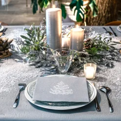 Serviettes En Papier<Françoise PAVIOT Serviettes en papier Sapin Roi des forêts Argent,