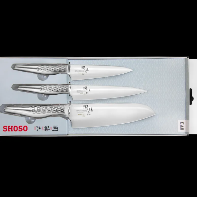 Couteaux Japonais<KAI Set 3 couteaux Seki Magoroku Shoso,