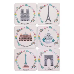 Les Dessous De Verre<Kiub Set 6 dessous de verre Paris Je T'adore,